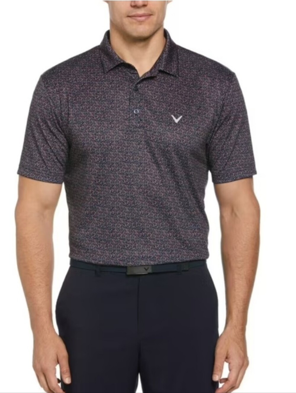 NWT Callaway Performance Stretch Golf Polo Shirt Men's Size Medium Blue Geo